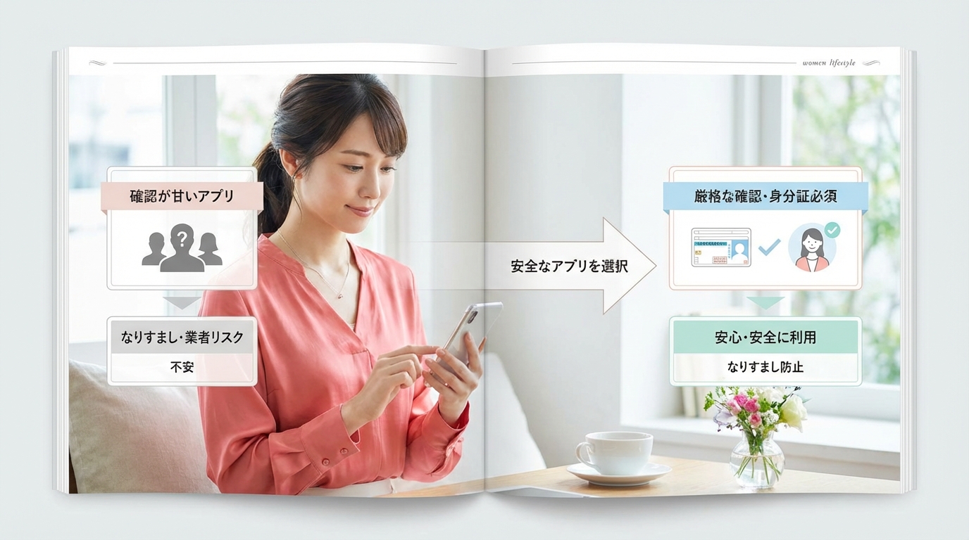 本人確認・年齢確認が厳格なアプリを選ぶ