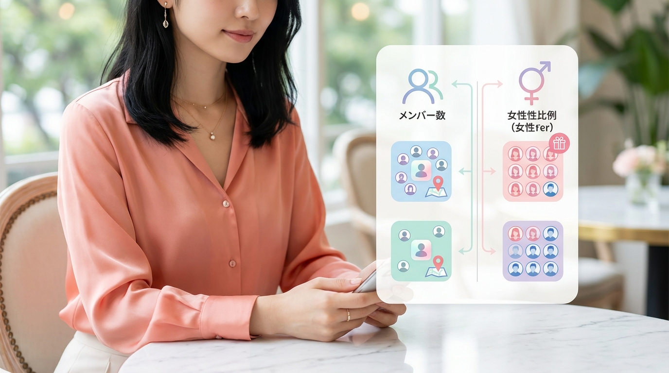 会員数・女性比率で選ぶ