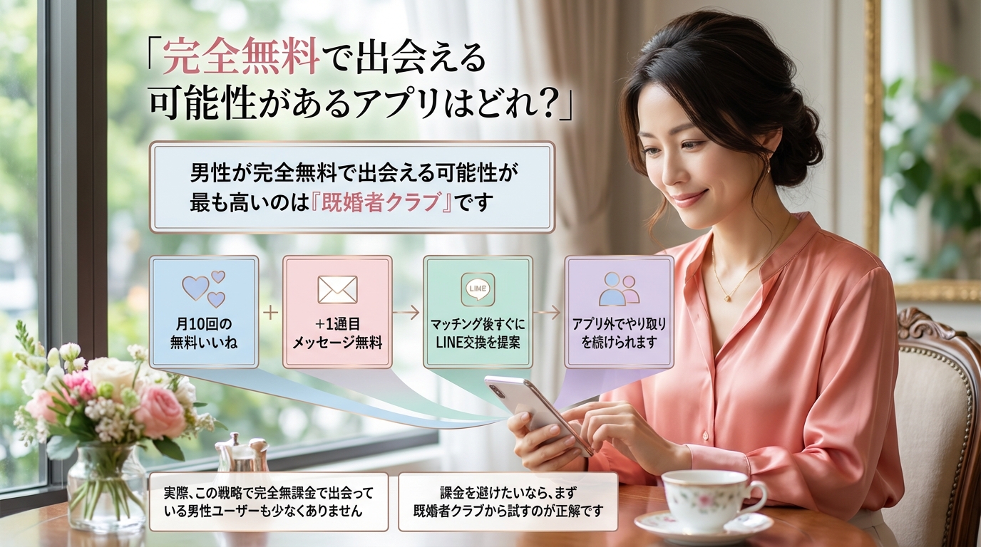 完全無料で出会える可能性があるアプリはどれ?